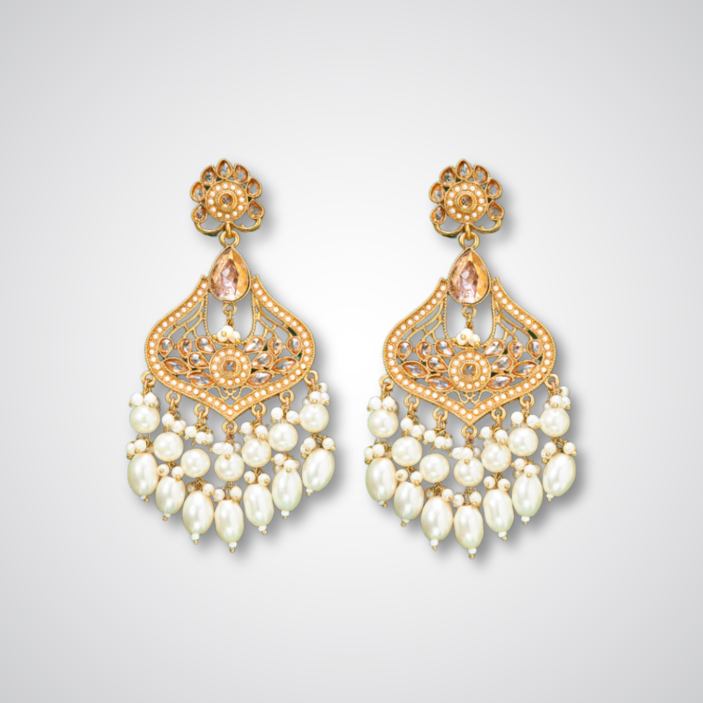 Pearl Crystal Chandbali