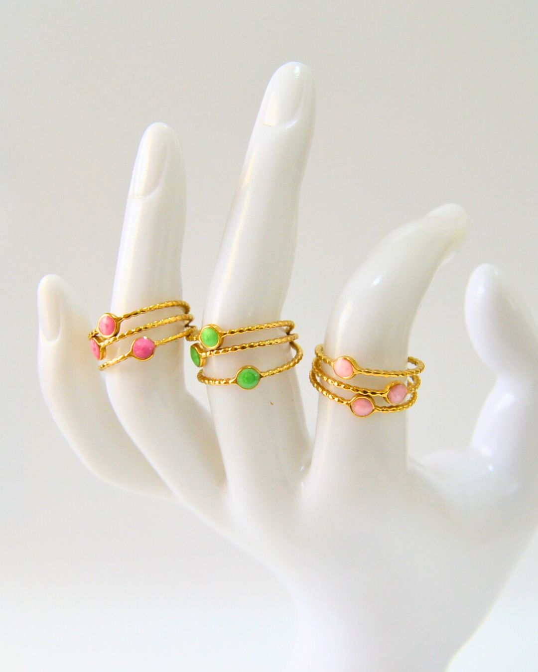 Colordot Stacked Ring (adjustable-available in 3 colors)