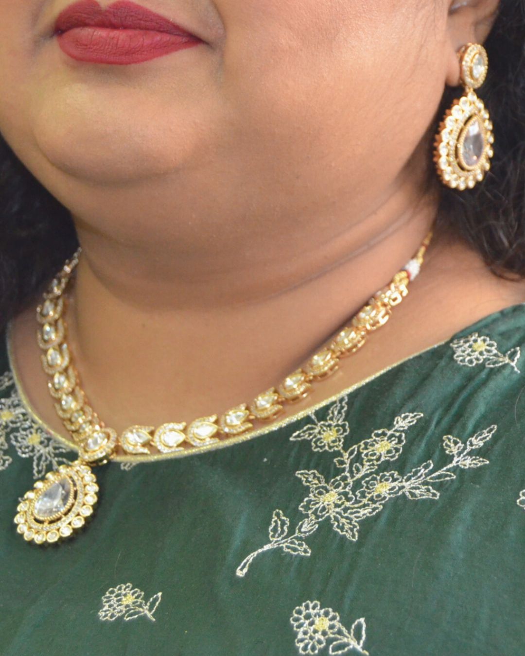 Isha Kundan Zirconia Necklace Set