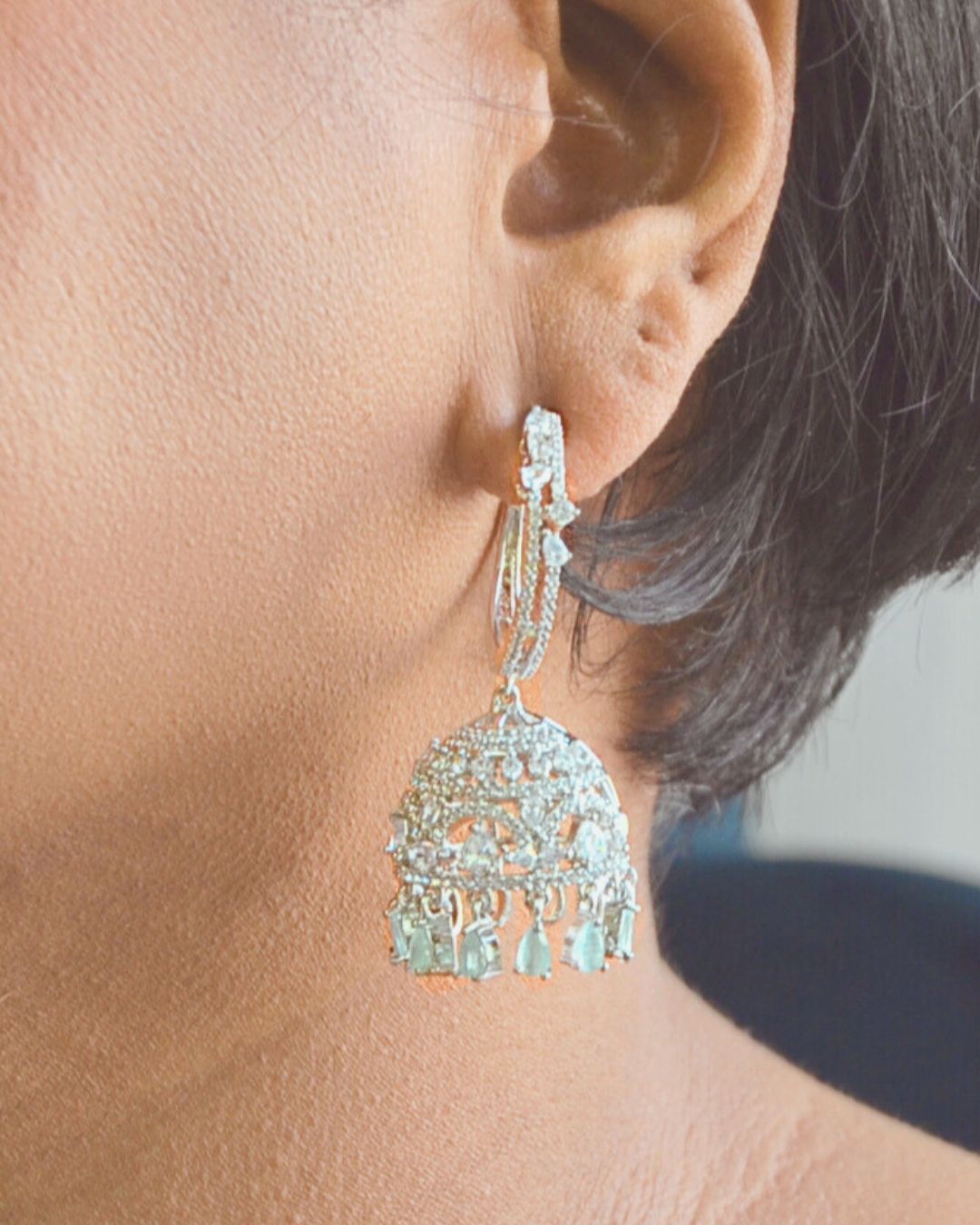 Nyrah Zirconia Jhumki Mint