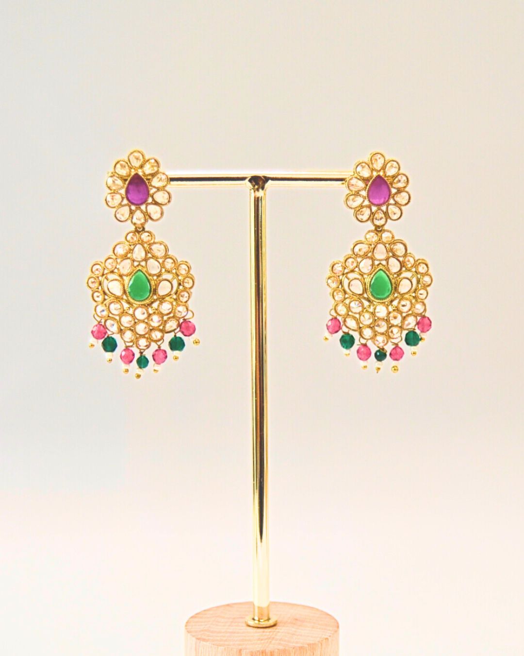 Zarna Drop Earrings (available in white, red-green & multicolor)
