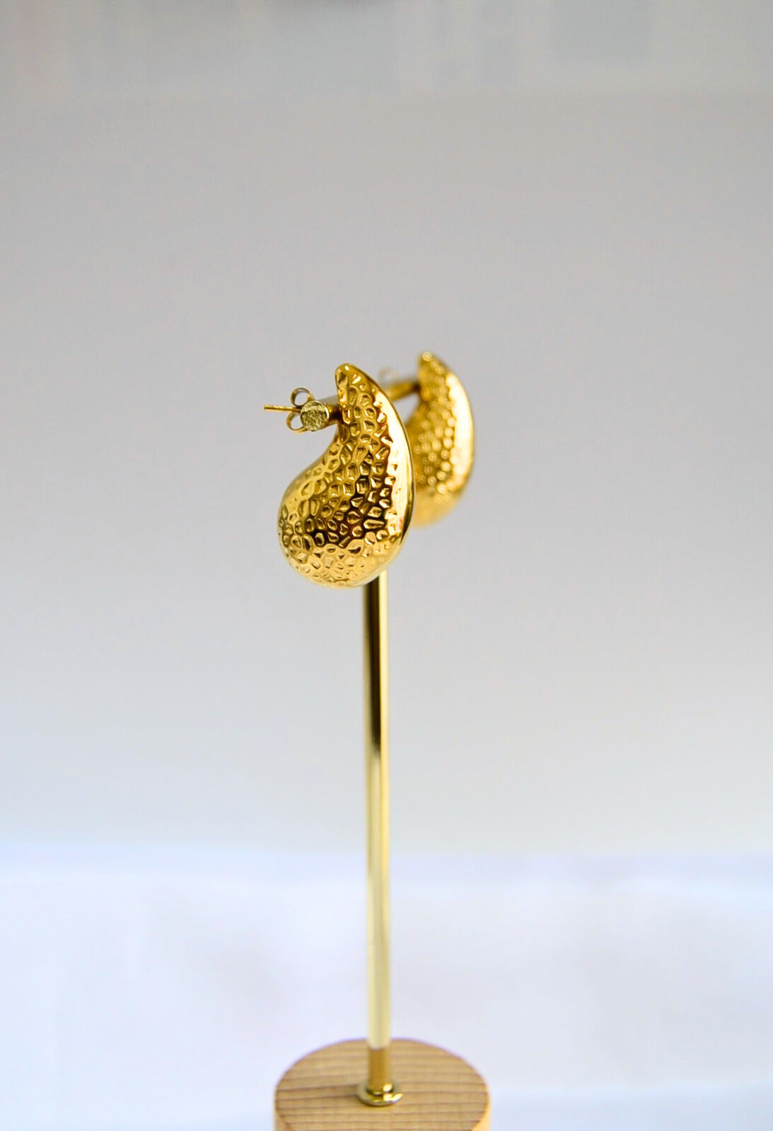 tear drop earrings, gold plated, stud earrings, andaazs