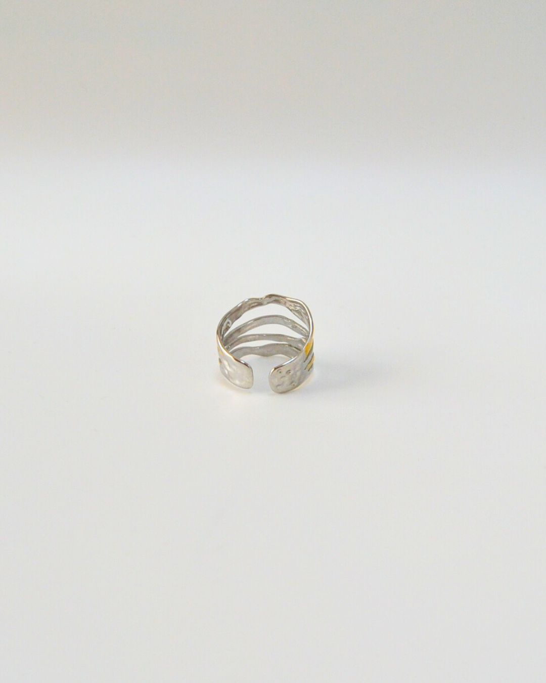 Eclipse Gold Silver Stacked Ring (adjustable)