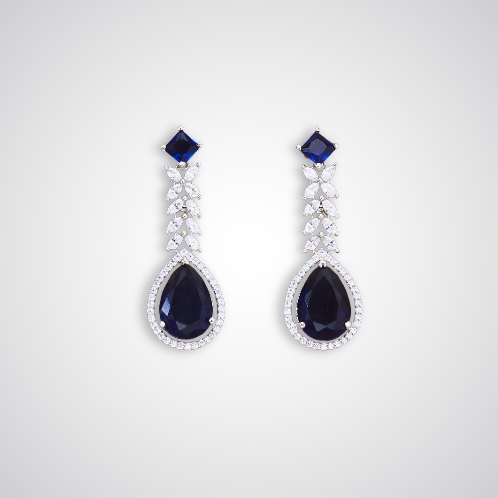 Diva Zirconia Drop Earrings (available in blue, pink, mint, green, magenta, white)