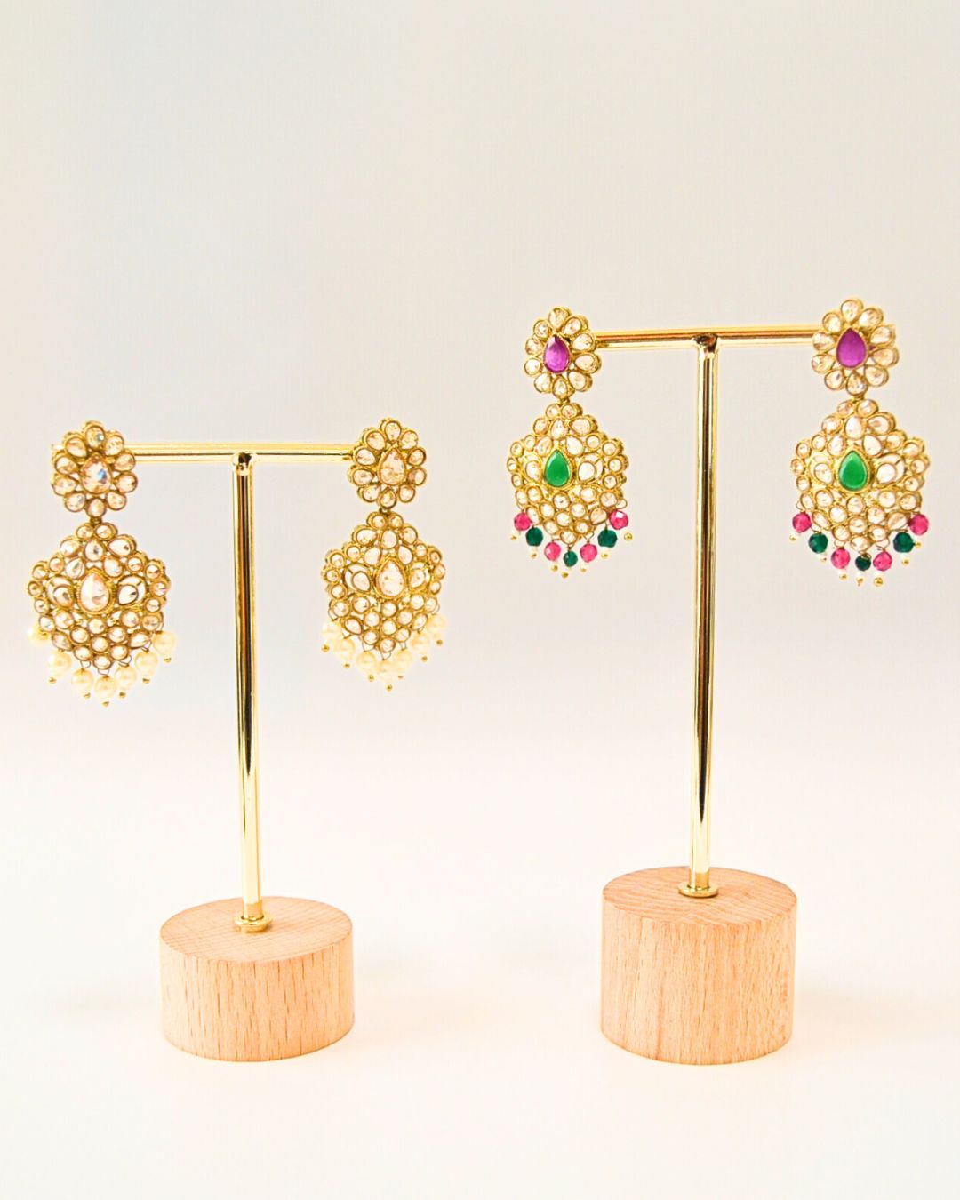 Zarna Drop Earrings (available in white, red-green & multicolor)