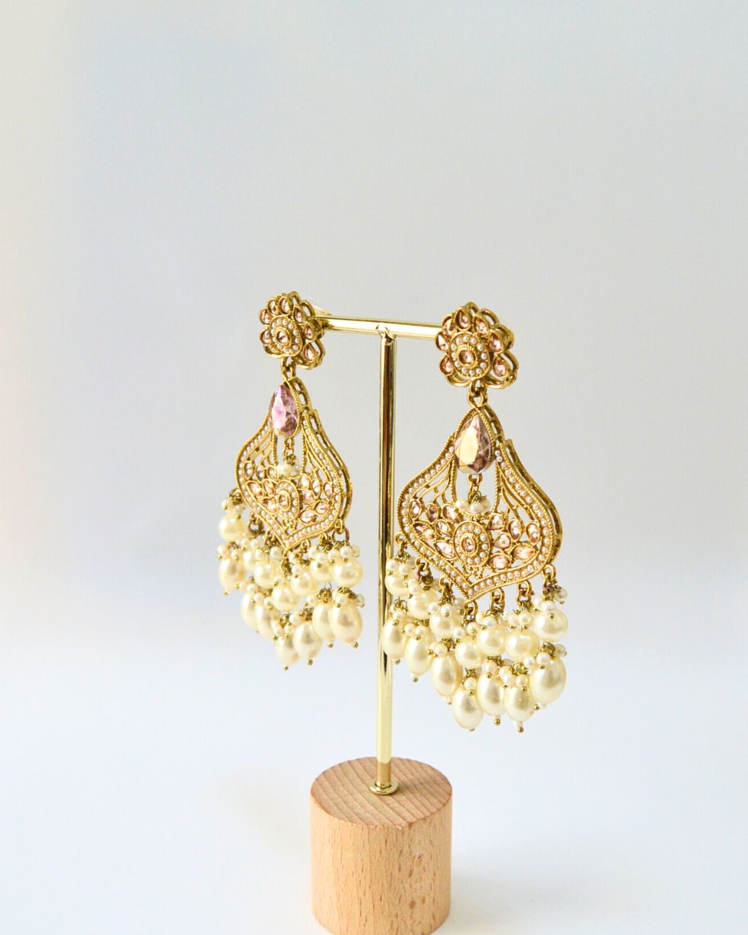 Pearl Crystal Chandbali