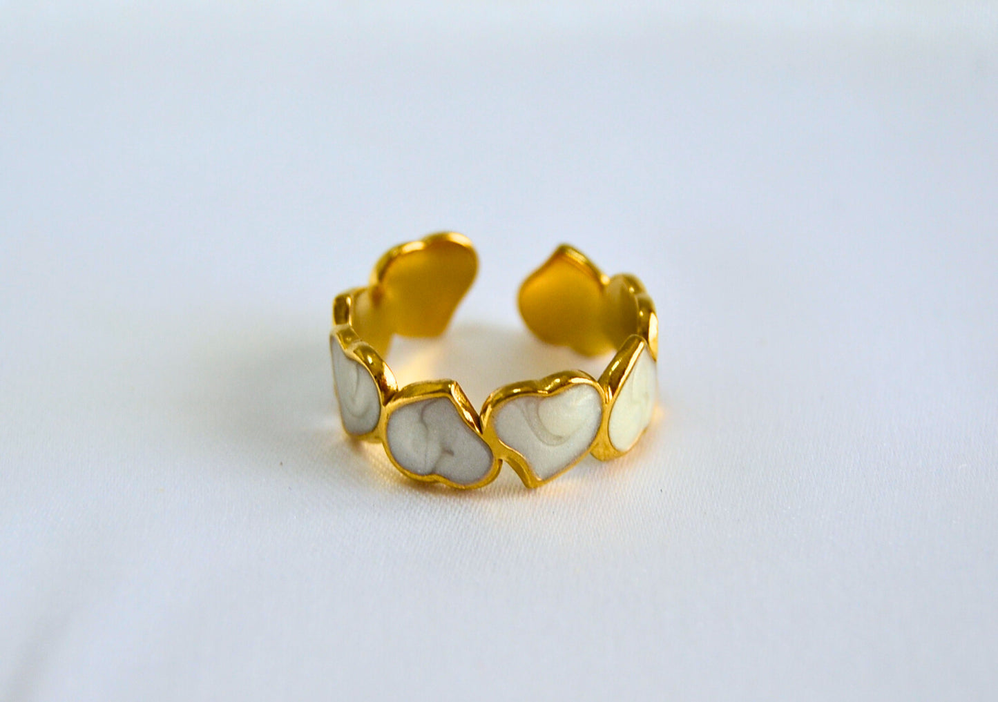 Forever Yours Shell Hearts Ring(adjustable)