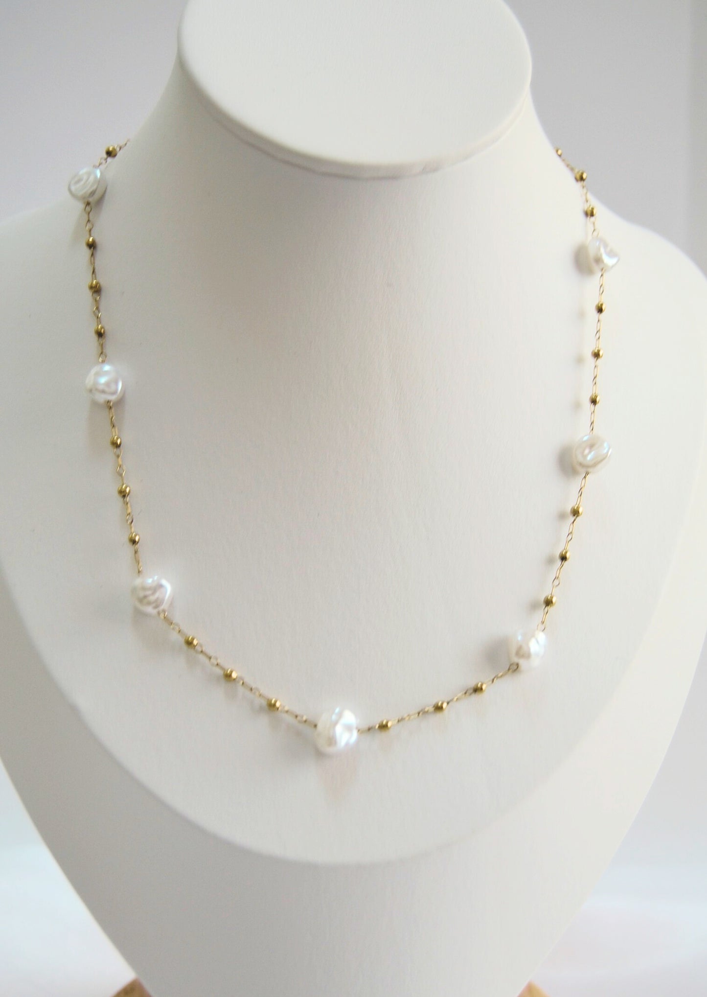 Forever Yours Pearl Heart String Necklace & Bracelet Set