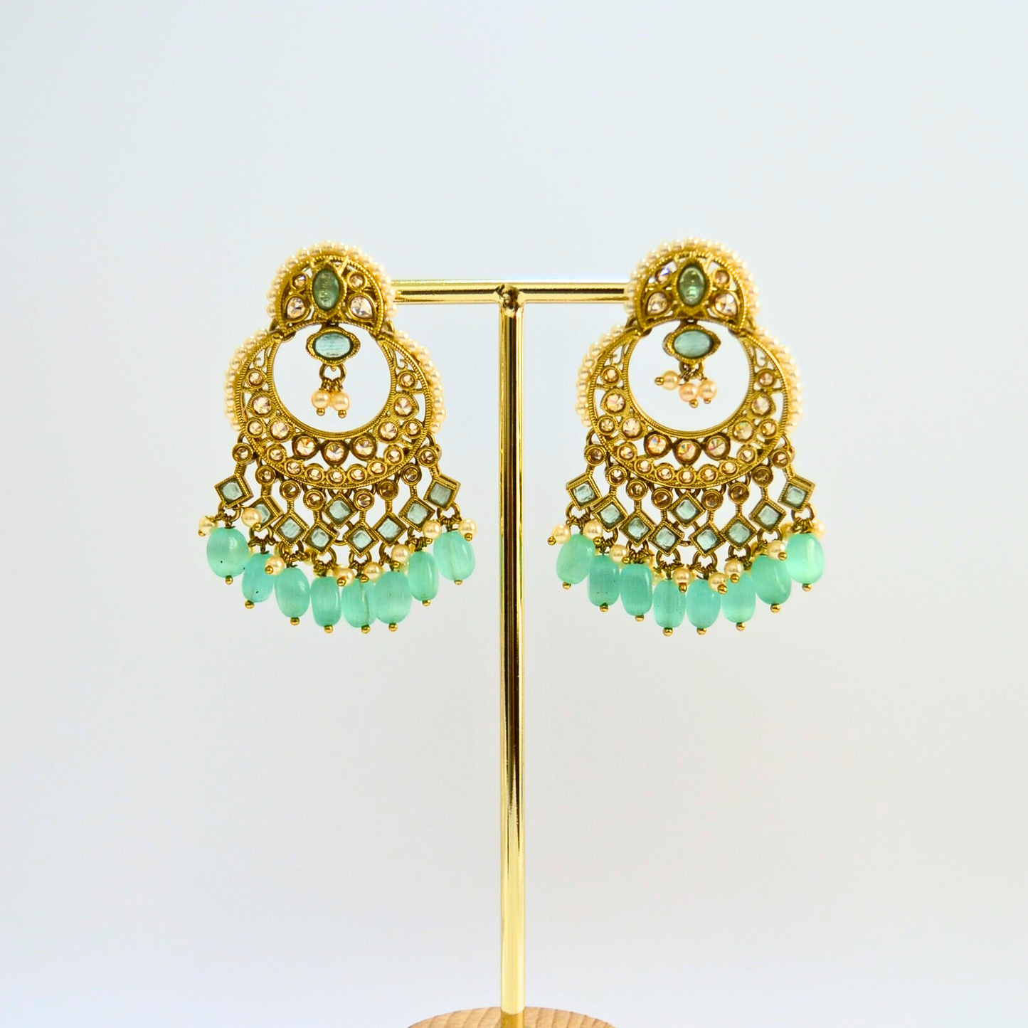 pearl and crystal chandbali