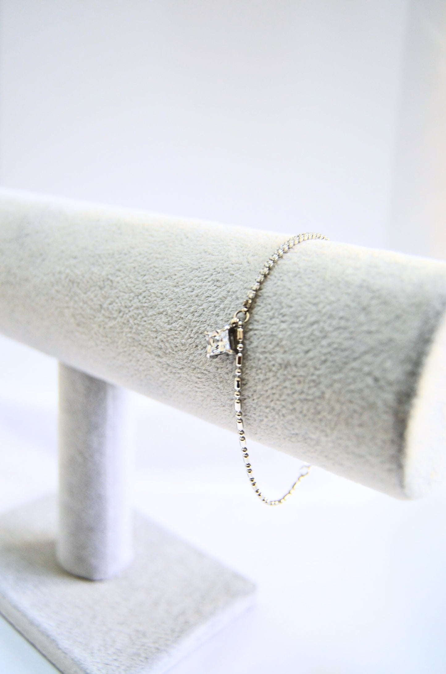 silver bracelet with crystal