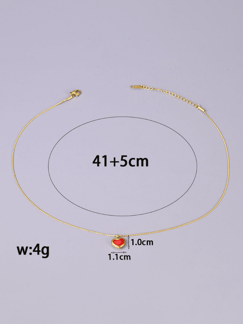 Amora Red Heart Pendant Necklace