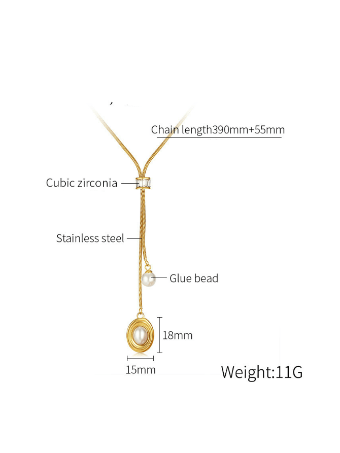 Aura Pearl Minimalist Drop Necklace