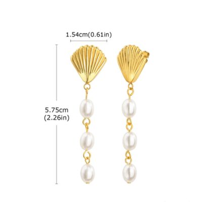 Aura Pearl Shell Drop Earrings