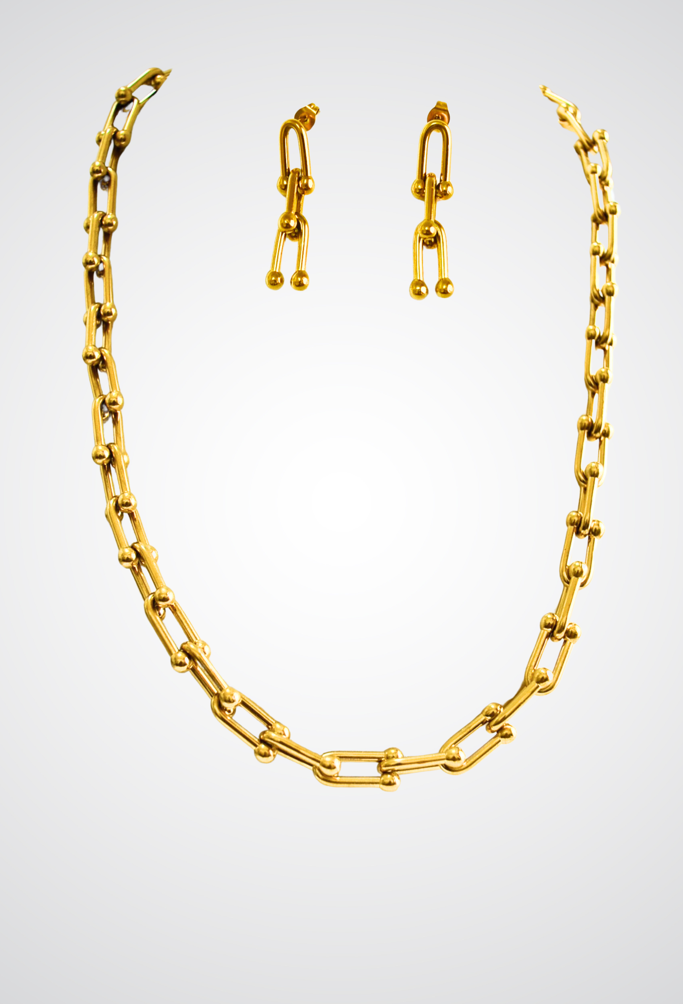 Eclipse Gold Plated Necklace & Earrings Set
