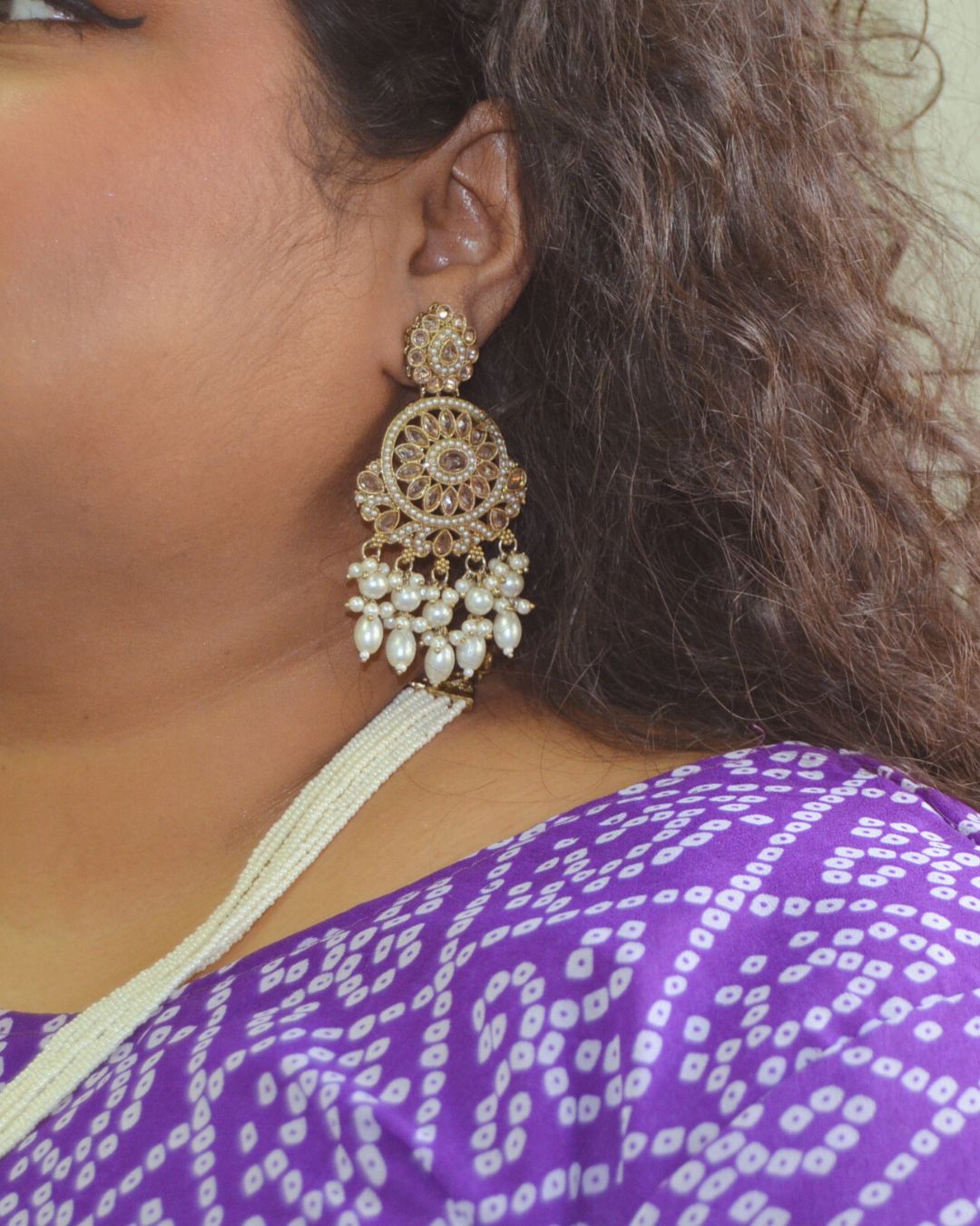 Malika Pearl Pendant Set White