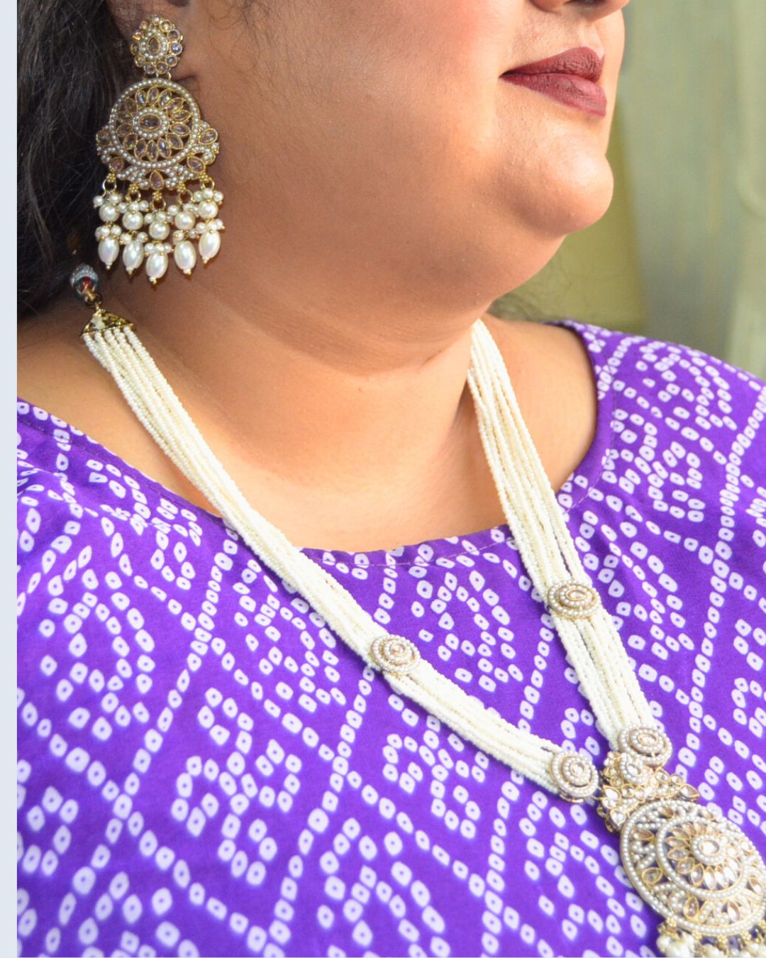 Malika Pearl Pendant Set White