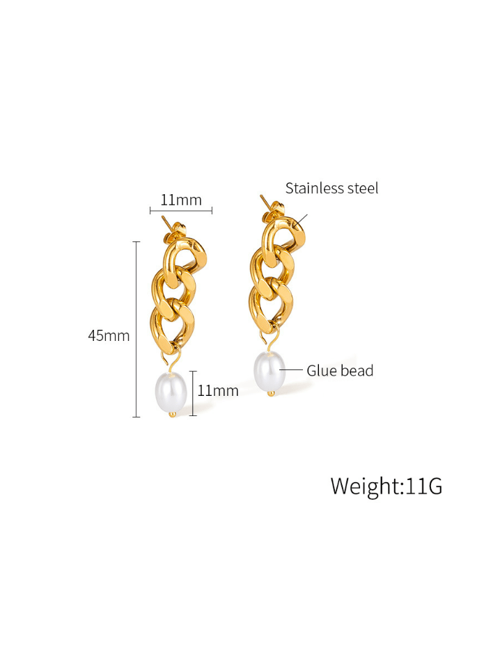 Mystic Pearl Drop Long Earrings