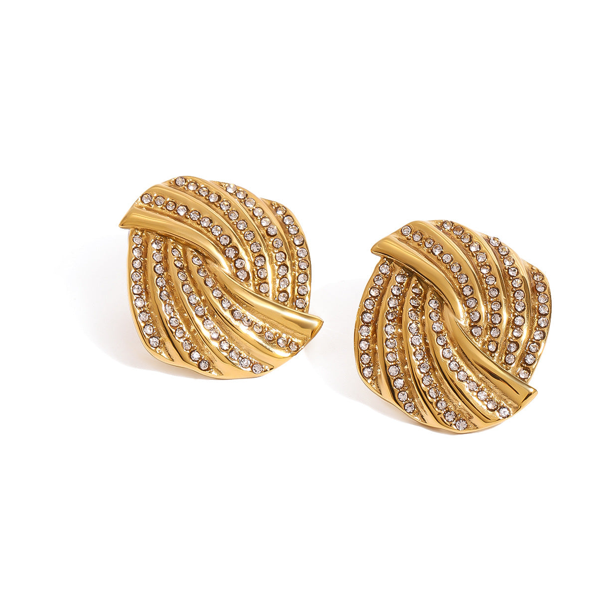 Square Weave Stud Earrings