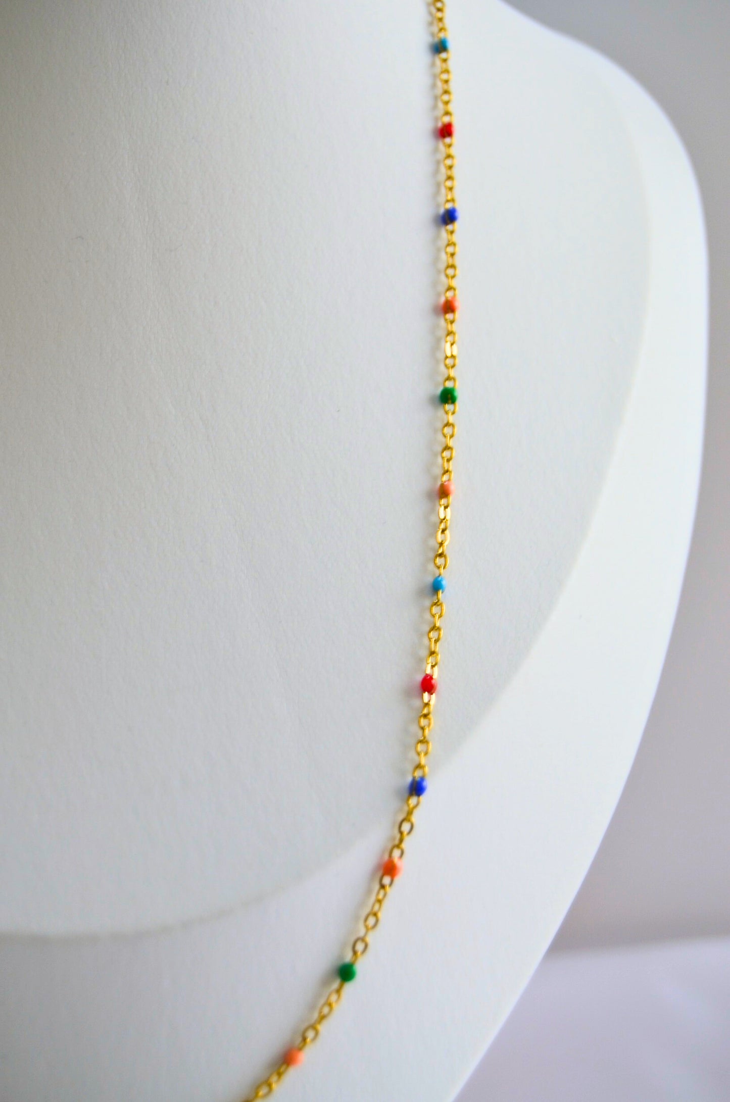 multicolored beaded necklace, multicolor beads necklace