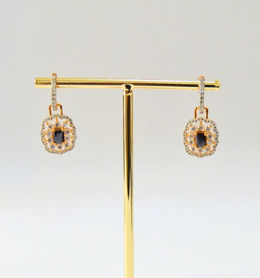 Zarina CZ Drop Earrings (Magenta, Pink, Black, Blue, Green, White)