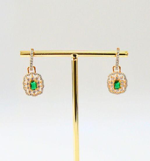 Zarina CZ Drop Earrings (Magenta, Pink, Black, Blue, Green, White)