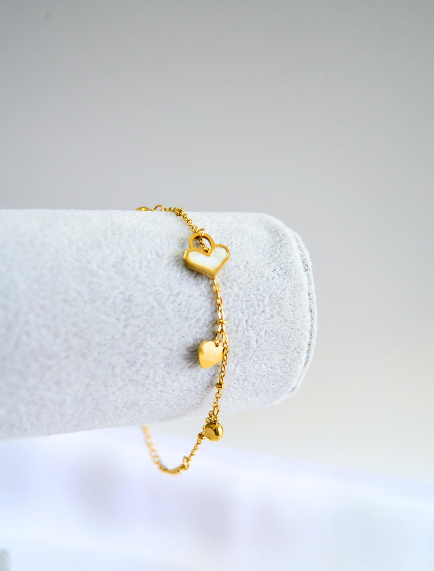 hearts bracelet, chain bracelet