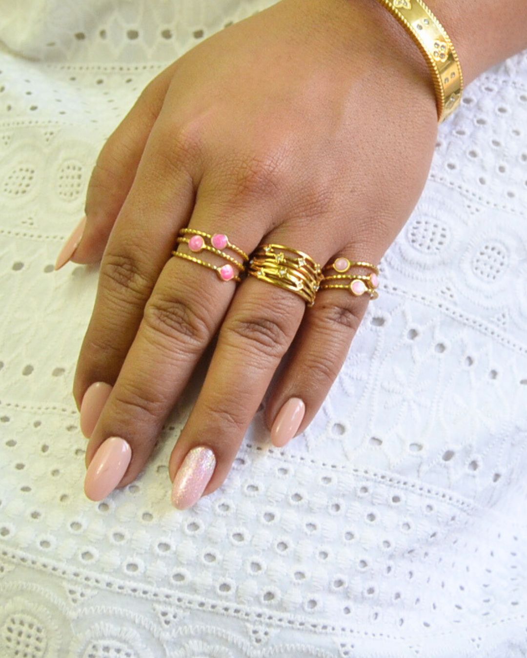 Colordot Stacked Ring (adjustable-available in 3 colors)