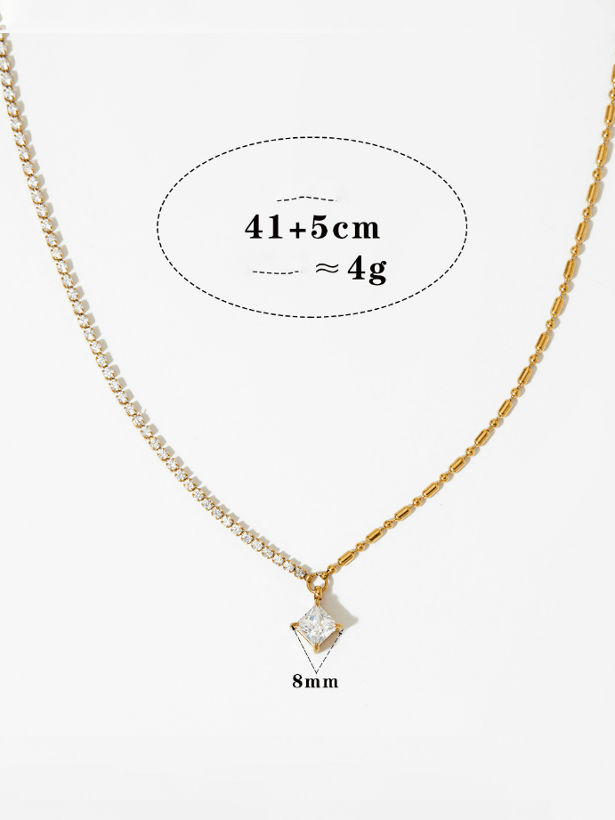 Celestial Grace Cubic Zirconia Stones Necklace with Pendant