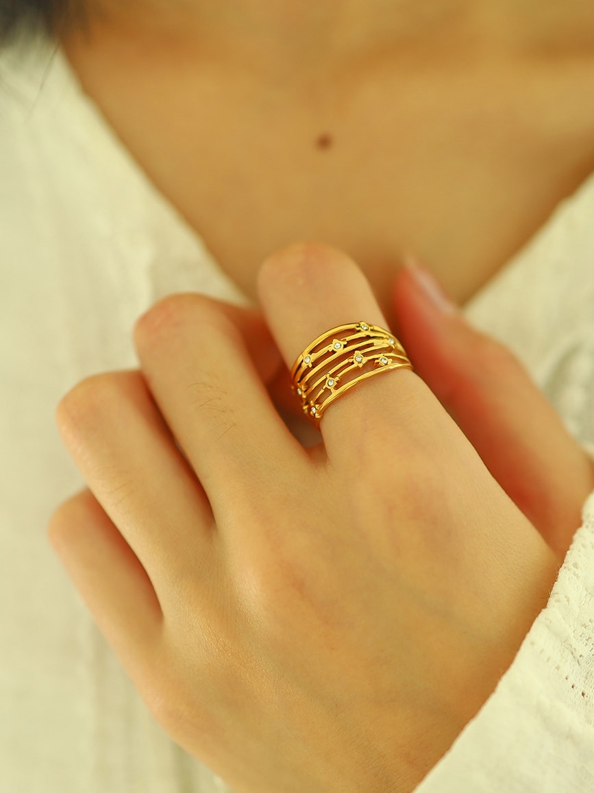 gold stacked ring