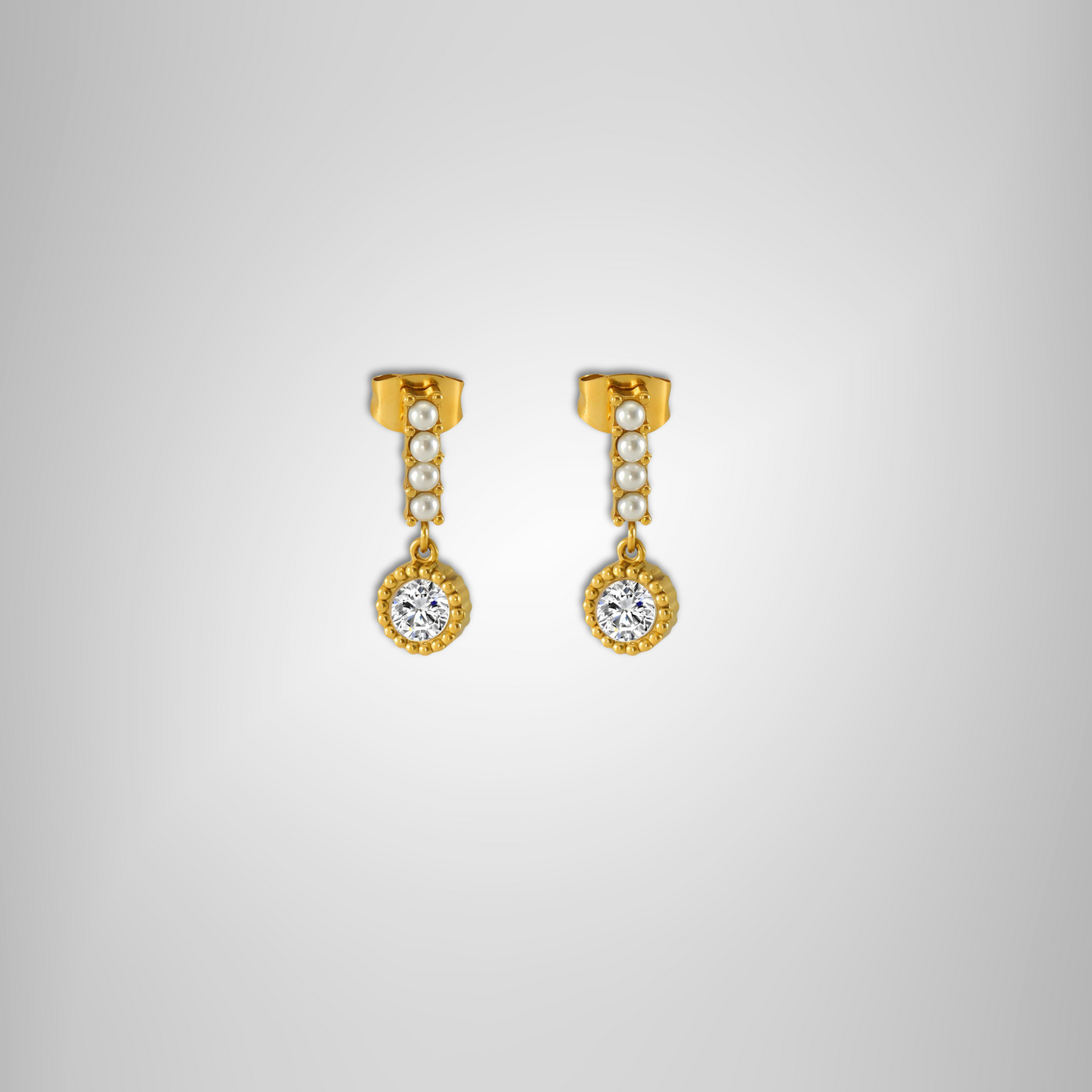 Aura Pearl and Crystal Drop Earrings