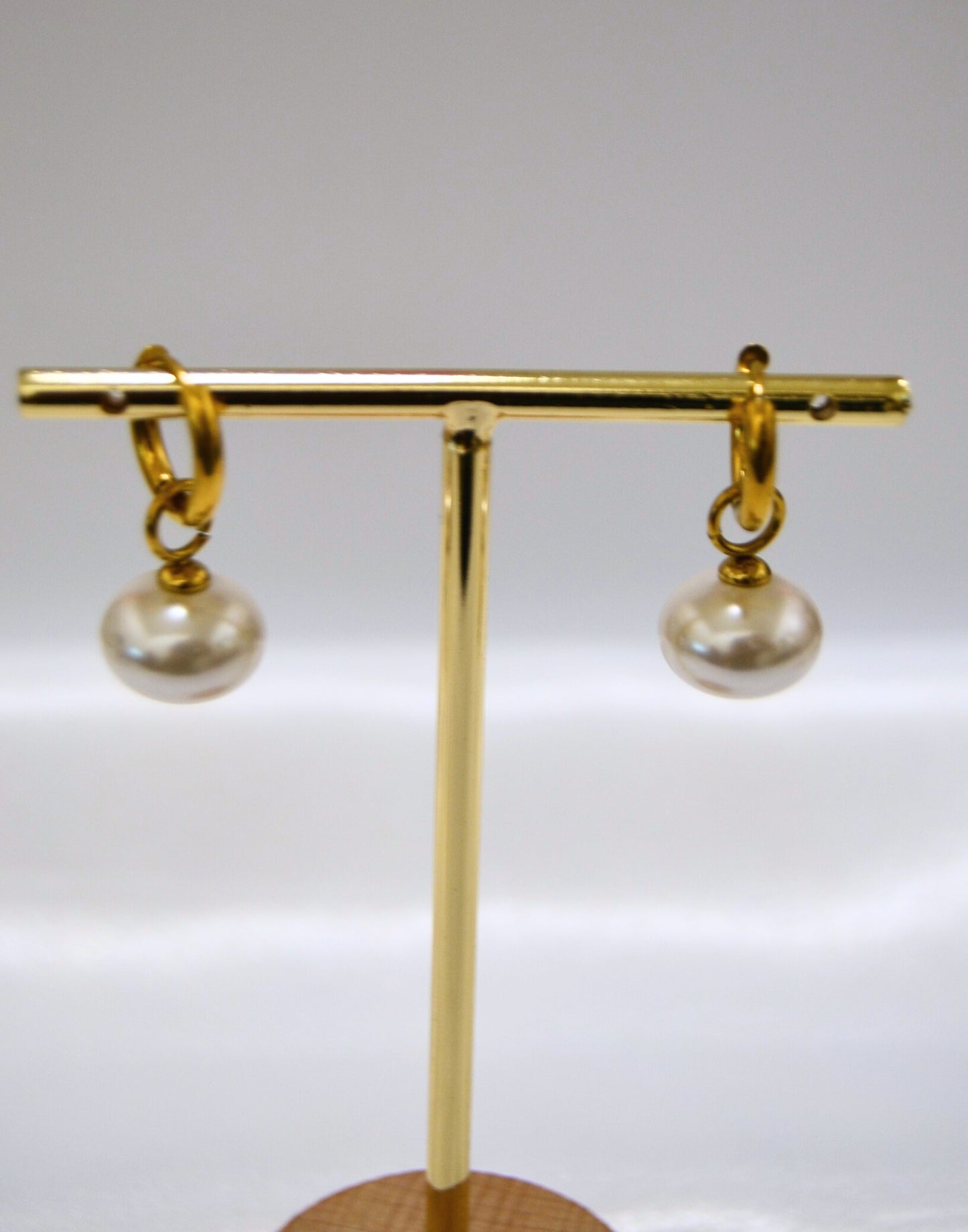 pearl drop earrings, gold plated earrings, andaazs