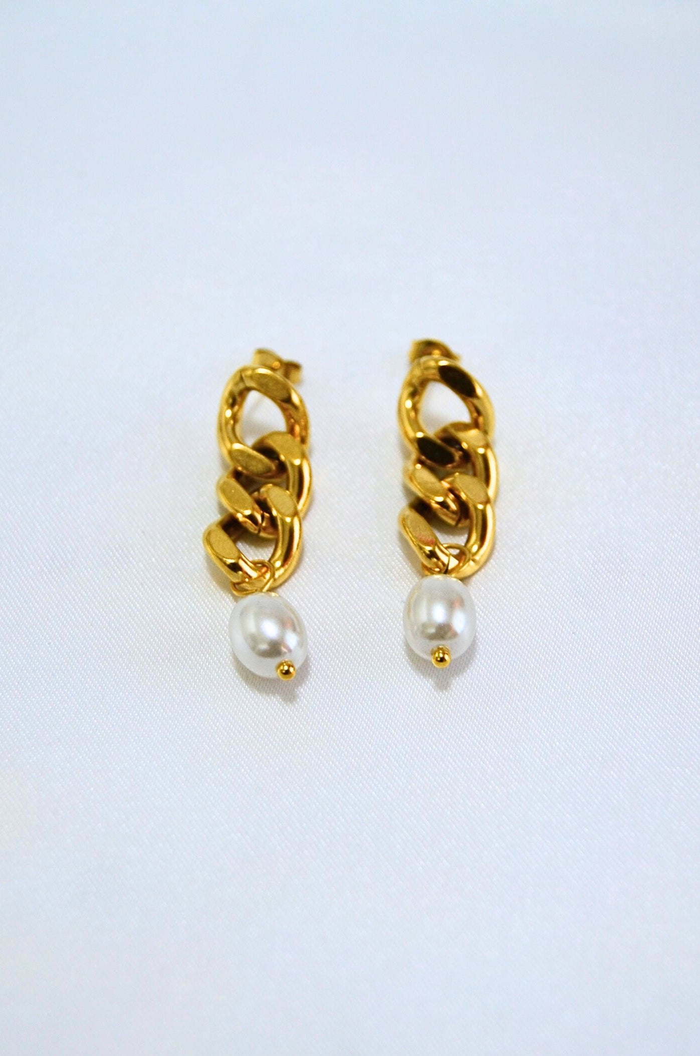 pearl drop earrings, gold plated drop earrings, andaazs