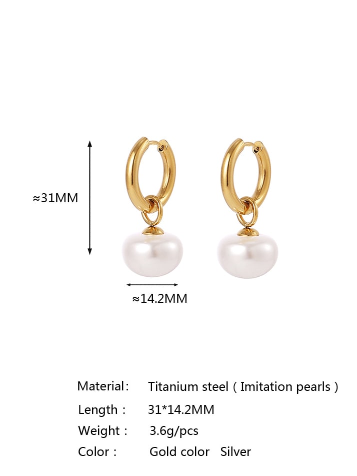 Mystic Pearl Round Drop Earrings