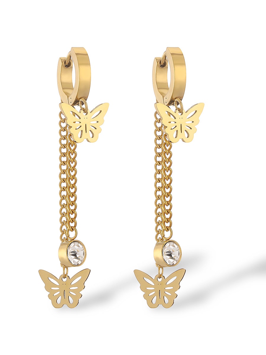 gold butterfly earrings