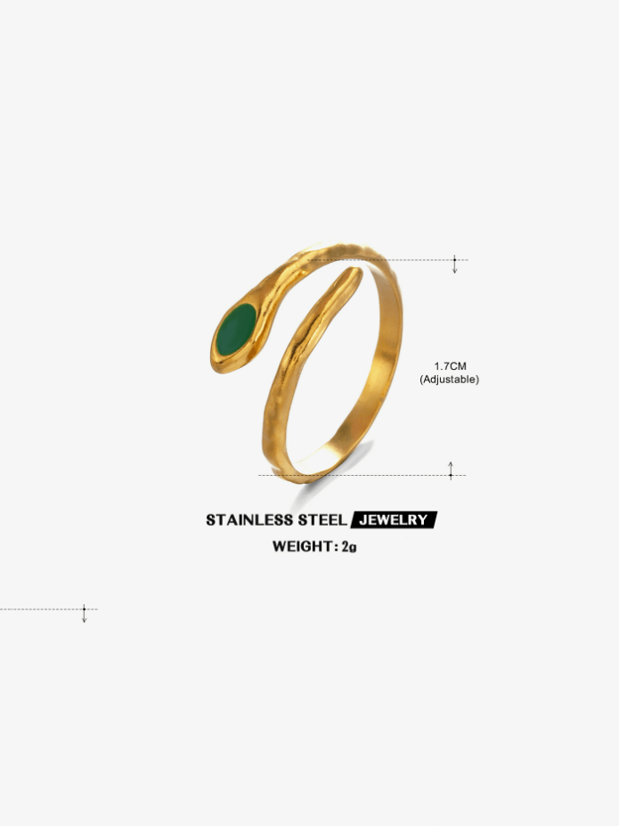 snake ring, gold adjustable ring