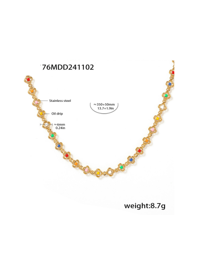 Floral Essence Multicolor Single Layer Choker & Bracelet Set