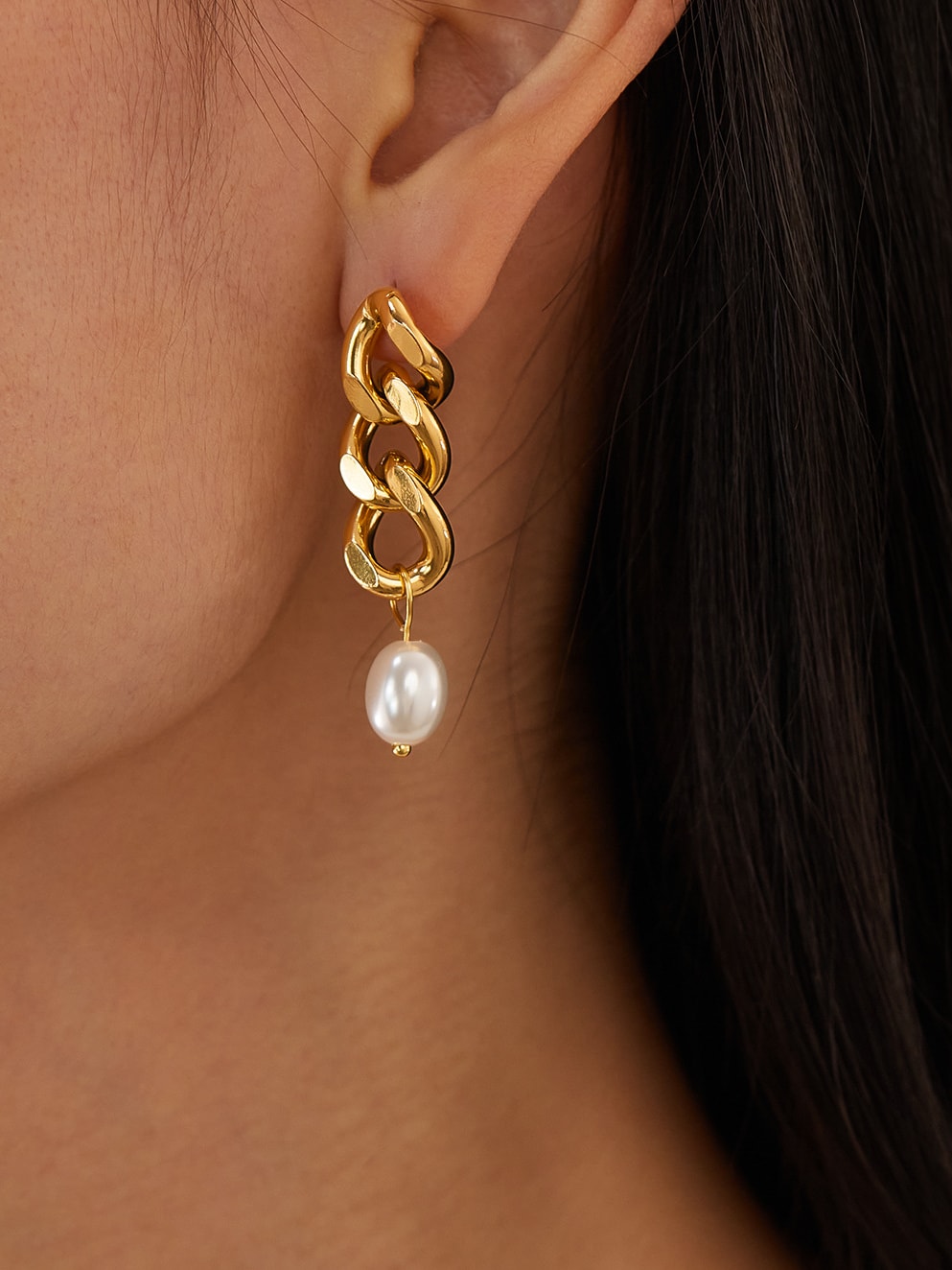 Mystic Pearl Drop Long Earrings