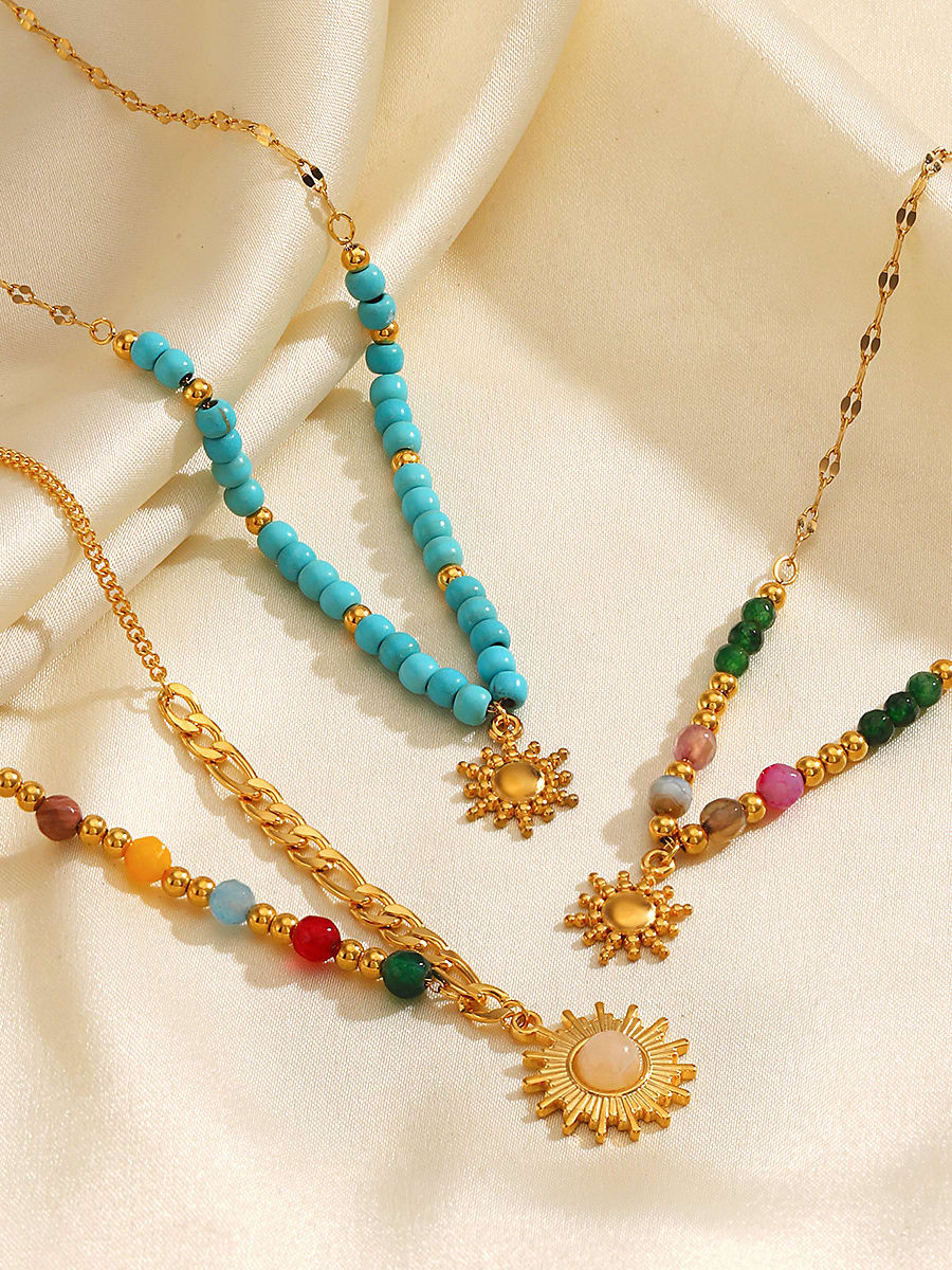 turquoise multicolor beads necklace