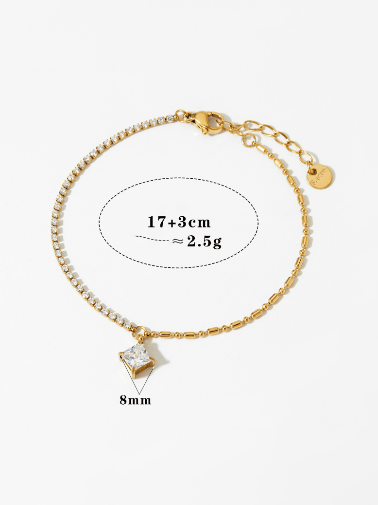 Celestial Grace Cubic Zirconia Stones Bracelet with Charm