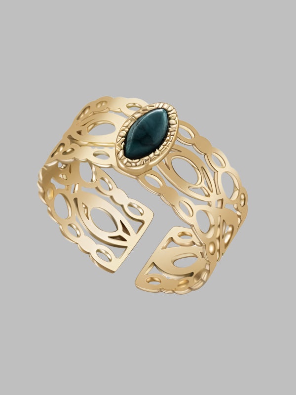 Elix Stone Inlaid Ring(adjustable)