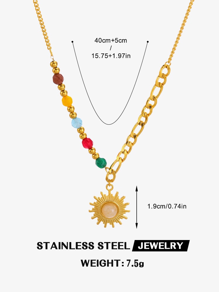 Theia Multicolor Stones Beads Necklace