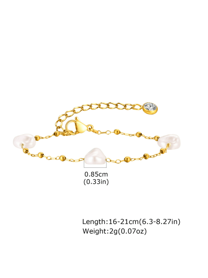 Forever Yours Pearl Heart String Bracelet