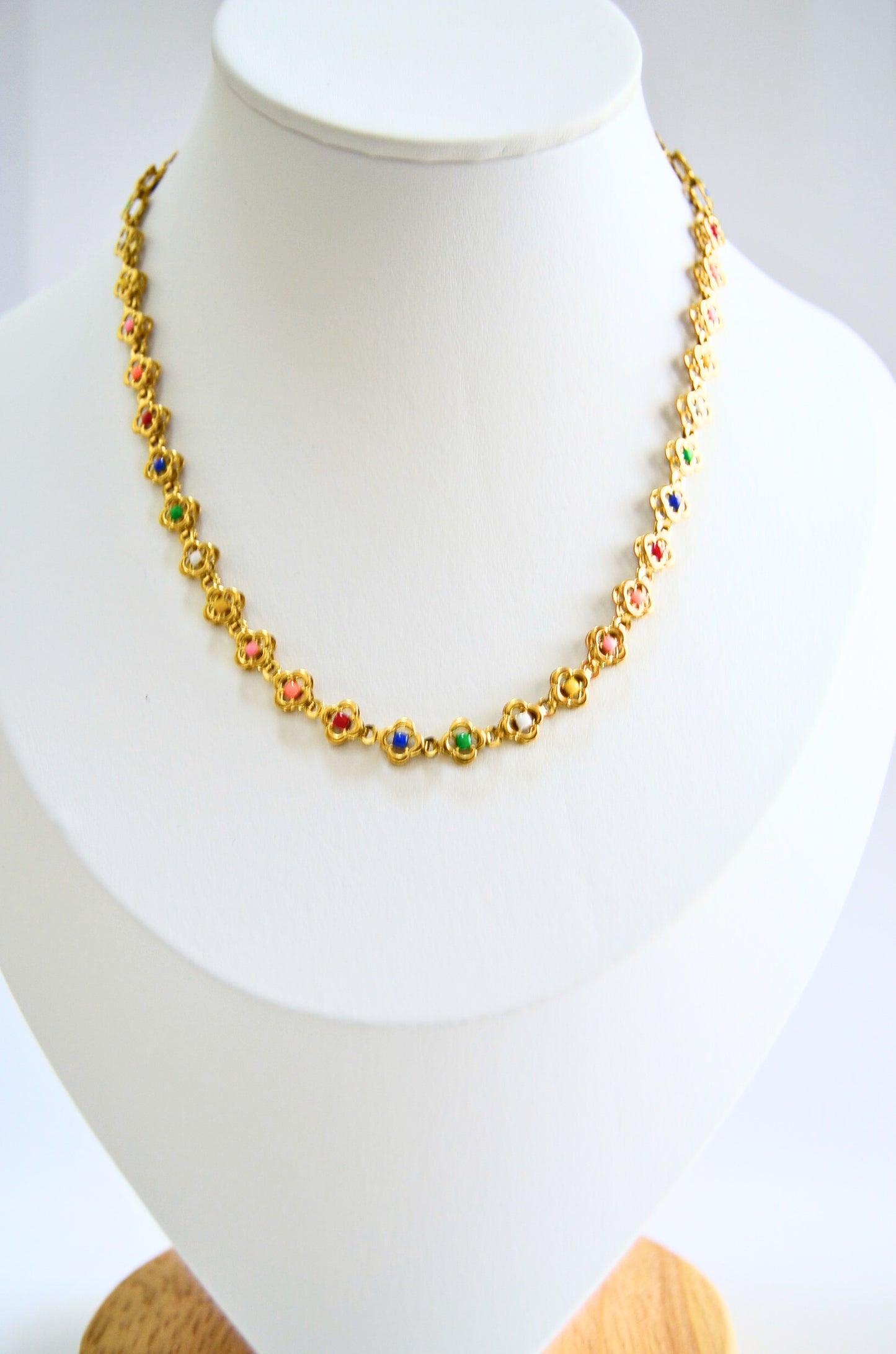 Floral Essence Multicolor Stones Choker Necklace