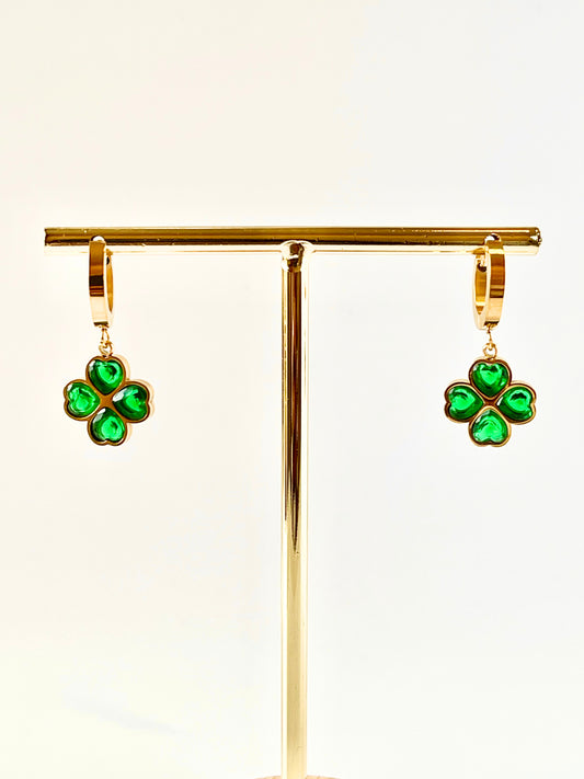 Floral Essence Elegant Emerald Earrings