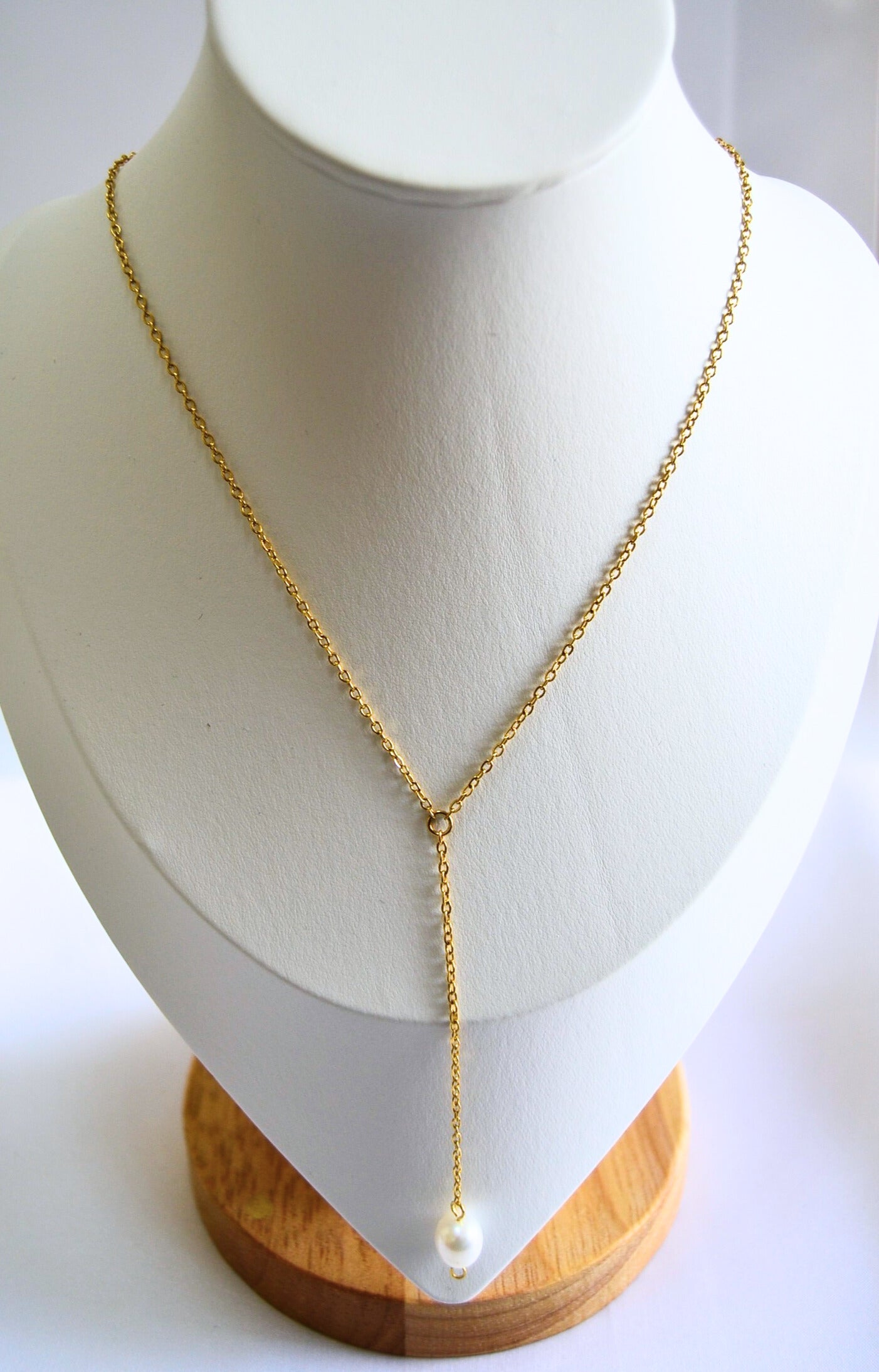 Mystic Pearl Tassel Minimalist Necklace