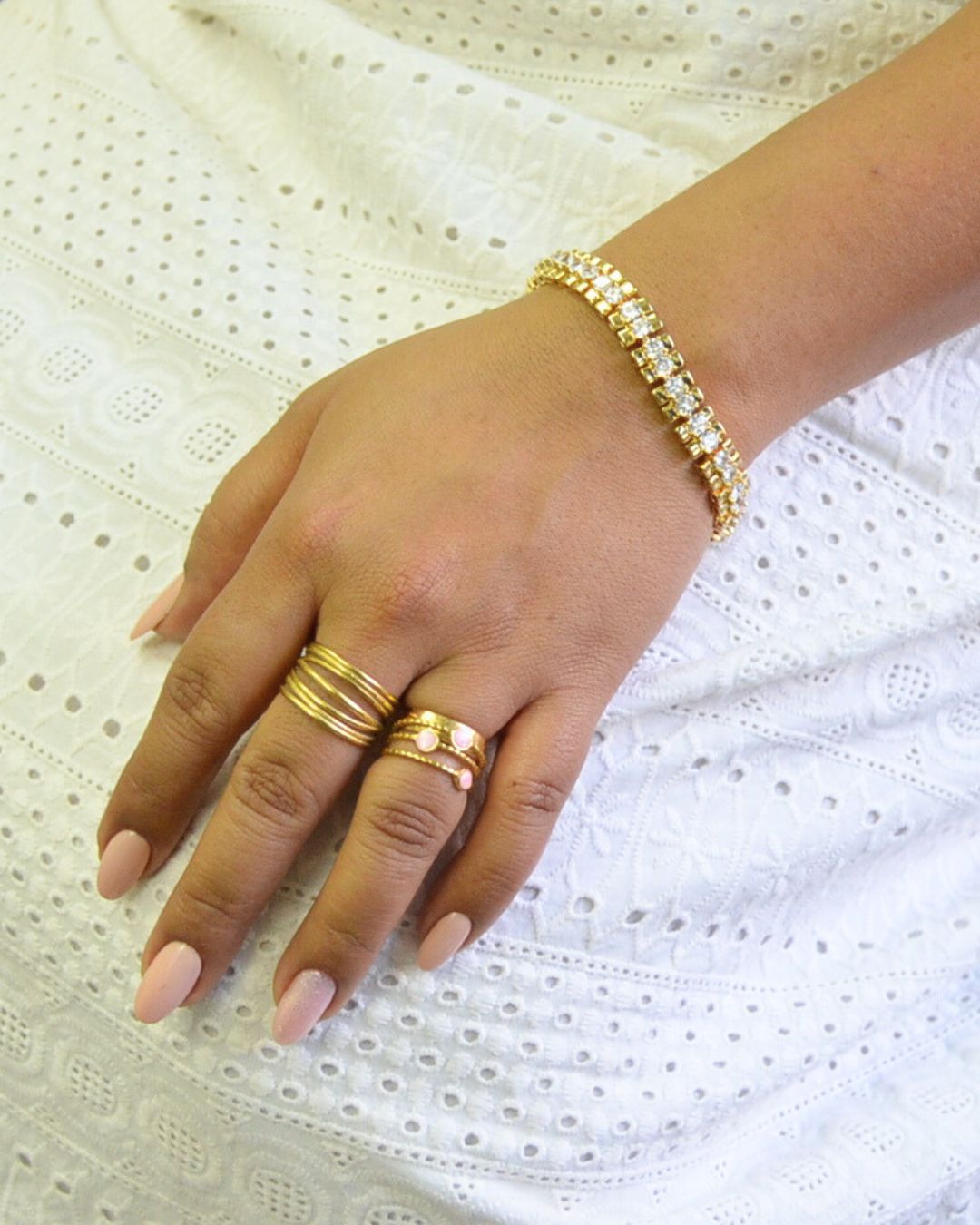 Zina Gold Stacked Ring (adjustable)