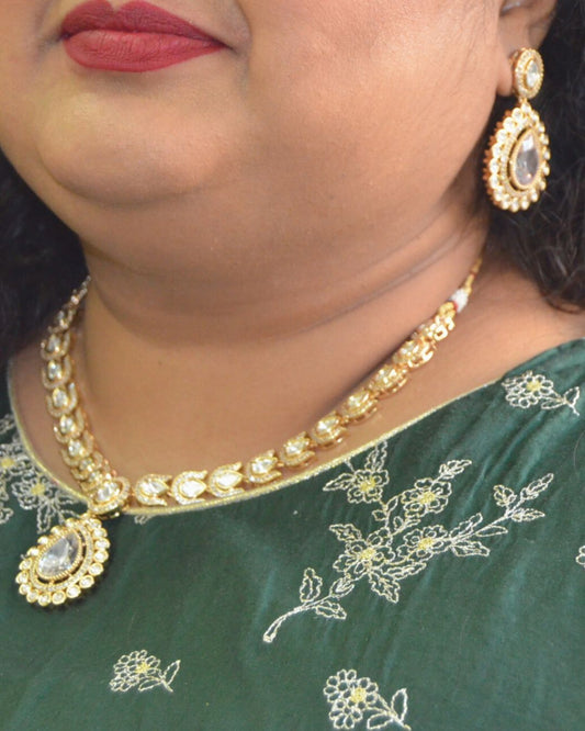 Isha Kundan Zirconia Necklace Set