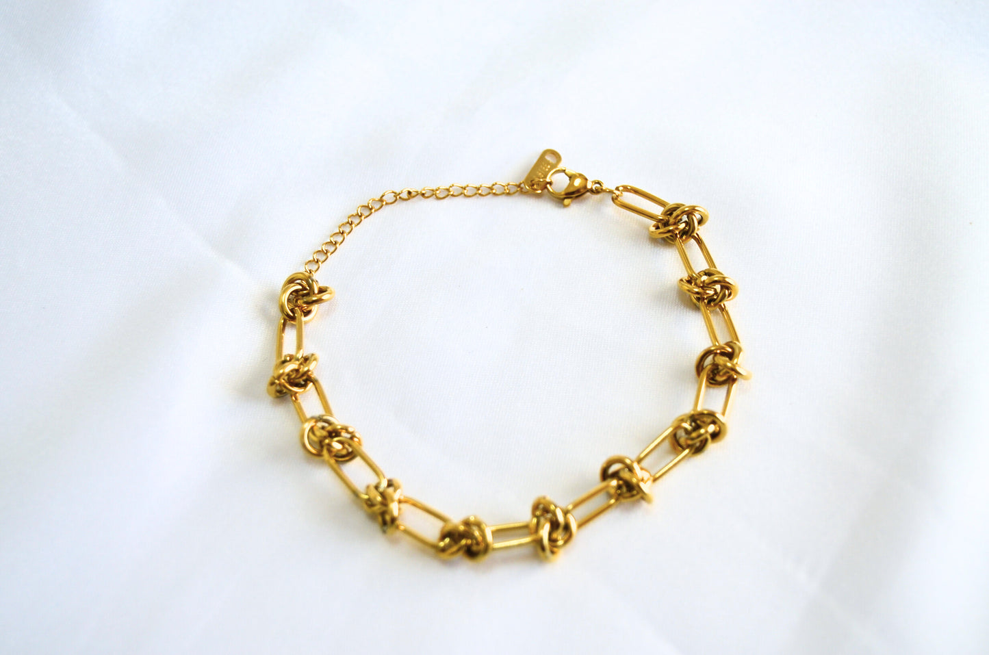 knotted chain bracelet, gold bracelet