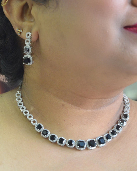 Tarang CZ Necklace Set (available in pink, white & black)