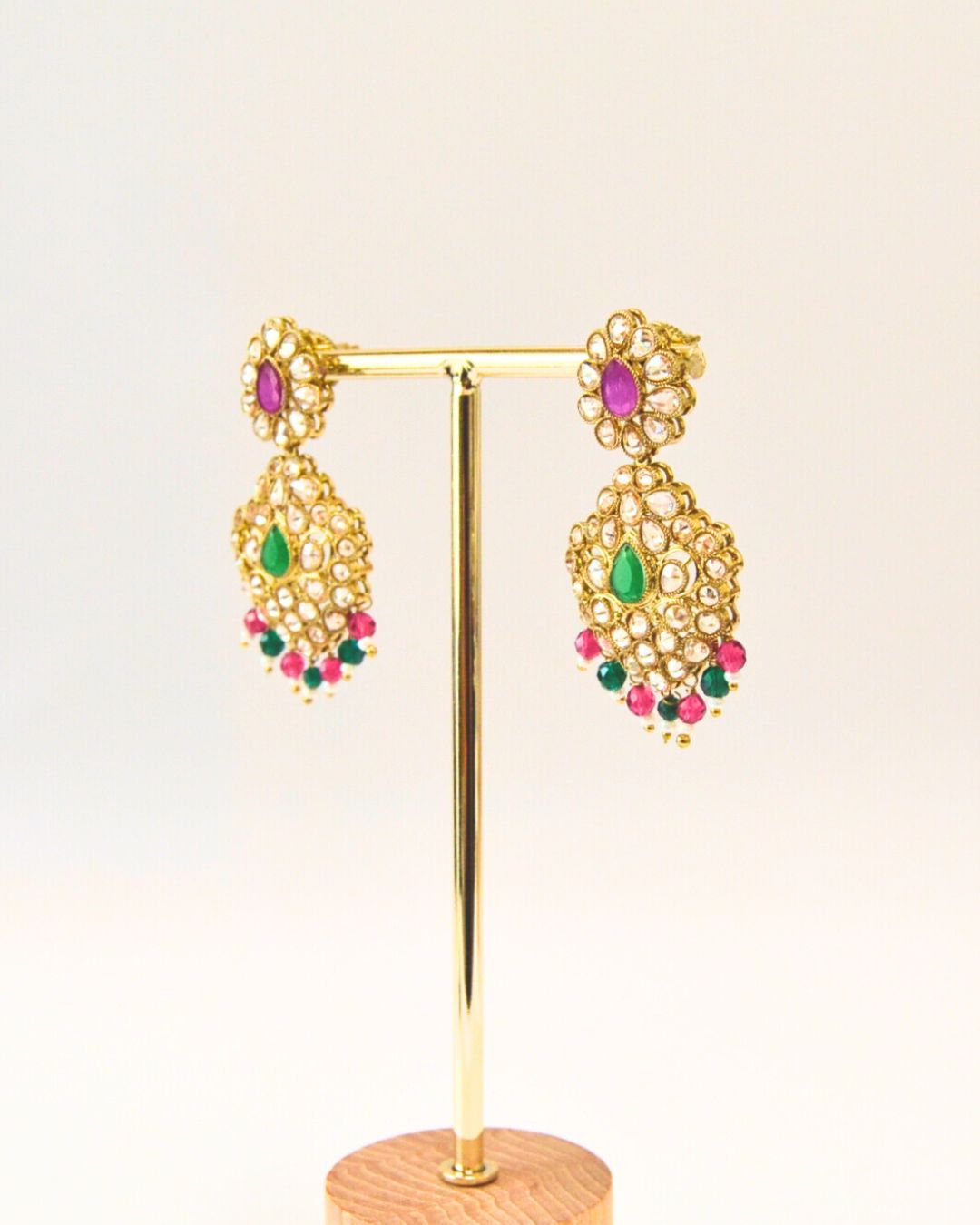 Zarna Drop Earrings (available in white, red-green & multicolor)